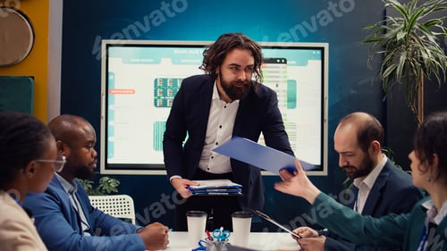 Preview: Staff supervisor provides clipboards with current data on performance