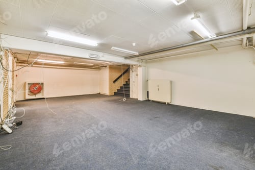 Preview: Empty Office Space with Wires and Stairs