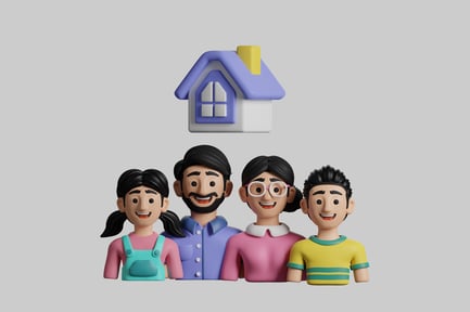 Preview: Cartoon family home scene