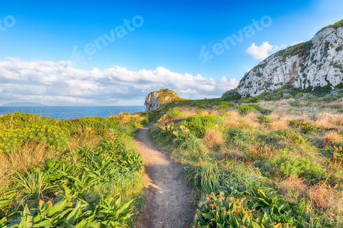 Preview: Awesome spring view on the the cape Milazzo panorama of nature reserve.