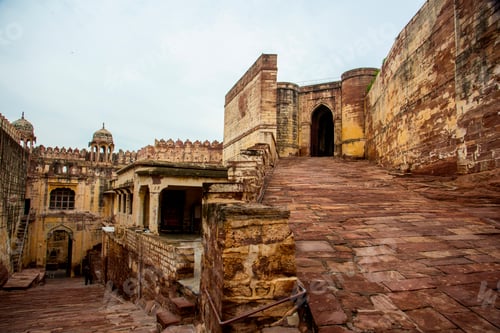 Preview: Exterior view of the 15th century Mehrangarh Fortress in Jodhpur, India.