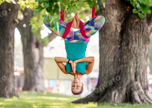 Preview: Girl doing fly yoga