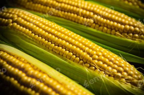 Preview: Fresh corn on wooden table.