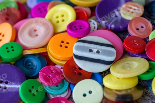 Preview: Sewing buttons background. Colorful sewing buttons texture