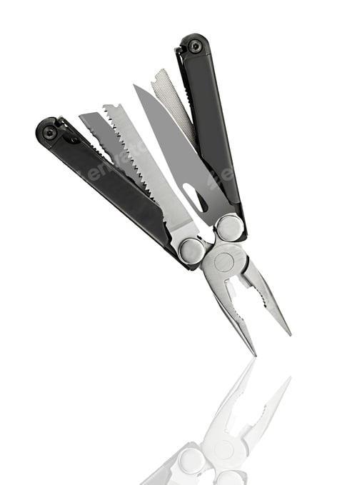 Preview: Steel multitool isolated
