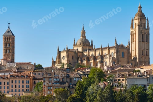 Preview: Gothic cathedral in Segovia. Medieval city in Castilla Leon. Spain
