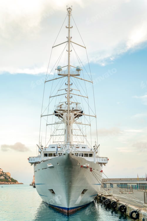 Preview: Moored sailing ship in the sea port of Nice, France