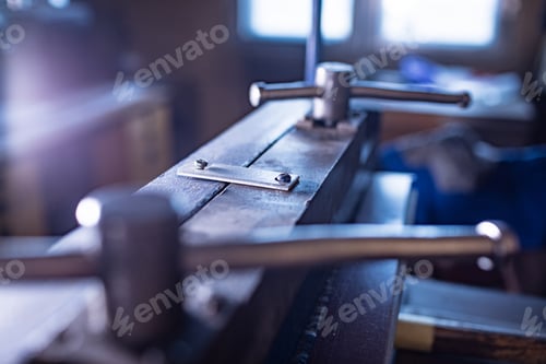 Preview: Manual flexible machine close-up metal massive parts