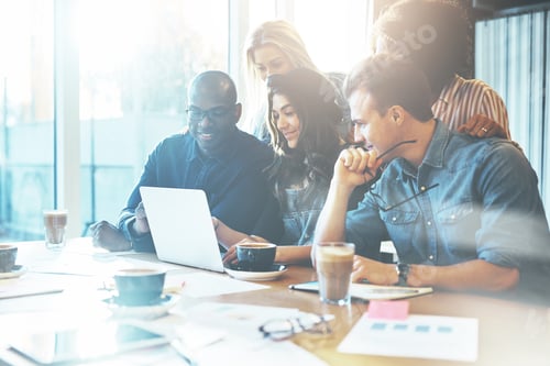Preview: Group of attractive entrepreneurs in meeting