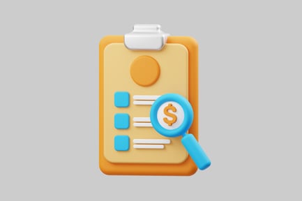 Preview: Financial audit clipboard with magnifier