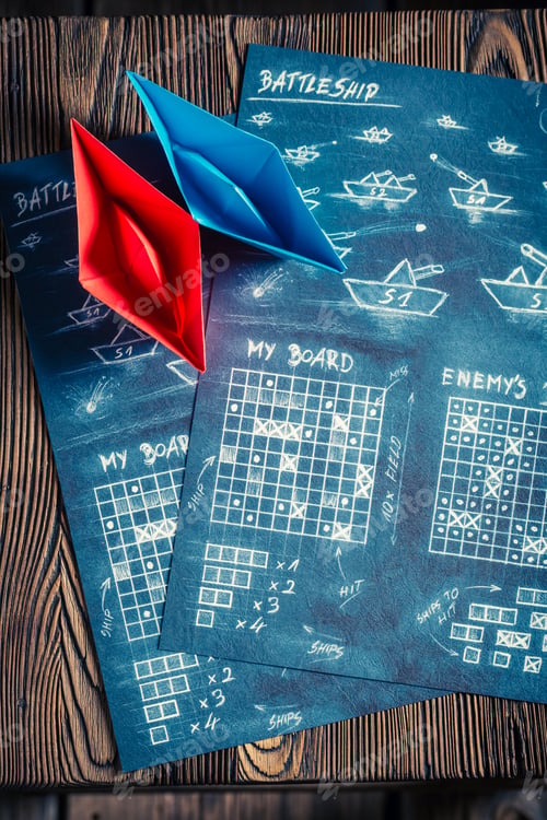 Preview: Homemade battleship paper game as a battle concept