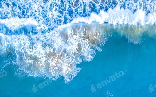 Preview: ✨ nominated✨
Swell. The textures of a wave in a blue ocean. Copy space on a blue background