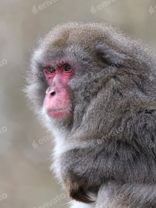 Preview: portrait of a Japanese Macaque (macaca fuscata)