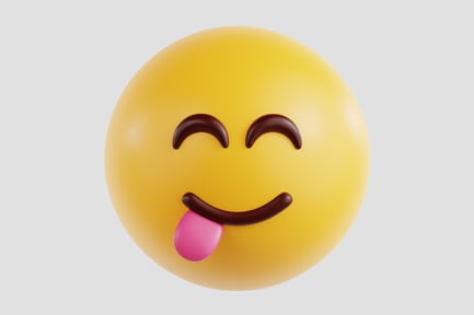 Preview: 3D Smiling Face Licking Lips Emoji