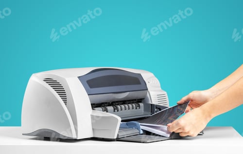 Preview: Printer, copier, scanner. Office table