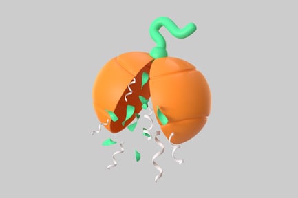 Preview: Orange celebration ball with confetti