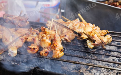 Preview: Traditional Thai style grilled meat stick
