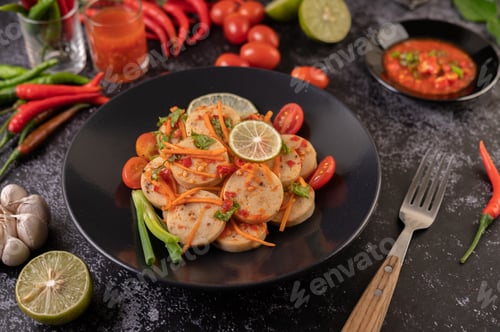 Preview: salad Vietnamese Pork Sausage with Chilli, Lemon, Garlic, Tomato