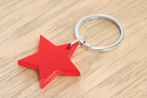 Preview: Keyring with shiny red star