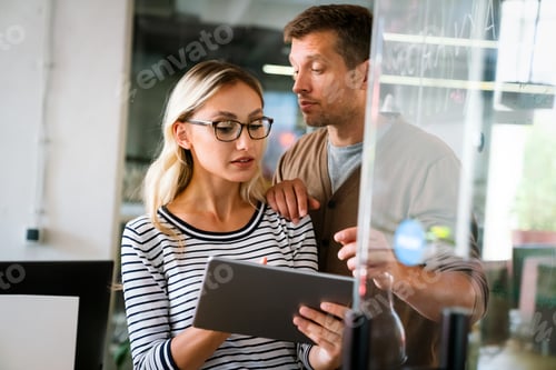 Preview: Software engineers working on project and programming in company. Business people concept.