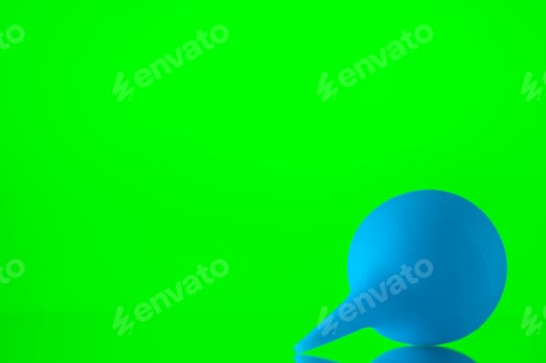 Preview: front view blue enema bulb on neon green background
