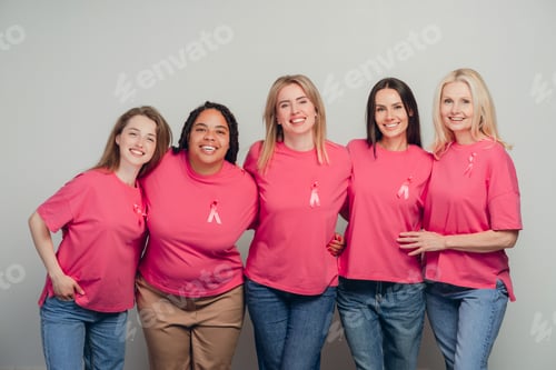 Preview: Women of different ethnicities and ages supporting breast cancer awareness