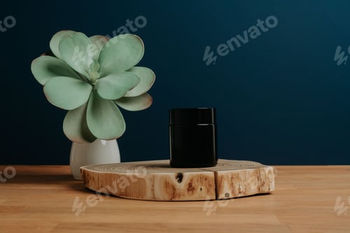 Preview: Place your product here, dark background and wooden desk