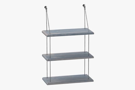 Preview: Hanging Three-Tier Wooden Shelf