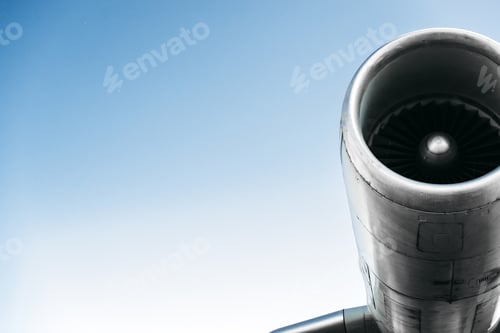 Preview: Jet engine against sky background