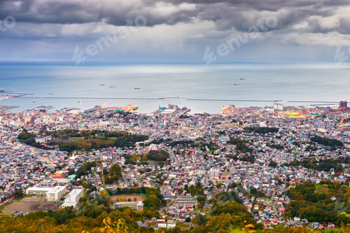 Preview: Otaru, Hokkaido, Japan Town Skyline
