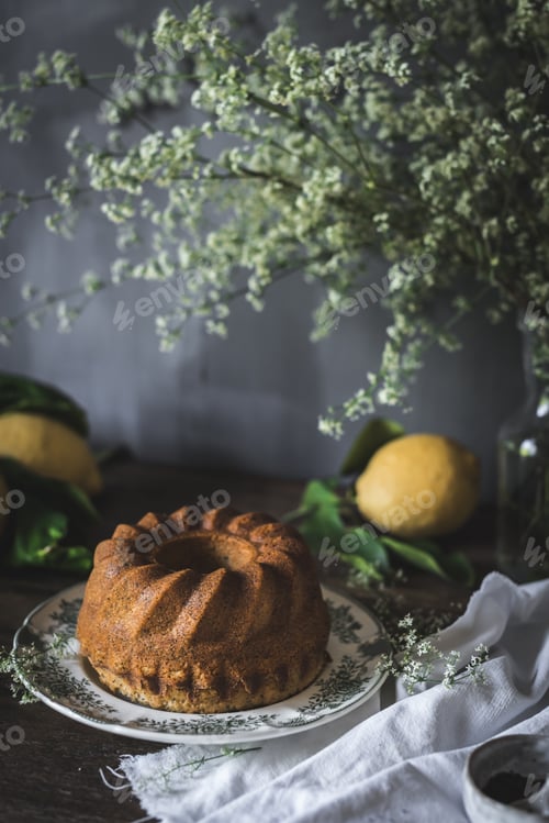 Preview: Tasty poppy seed cake on plate