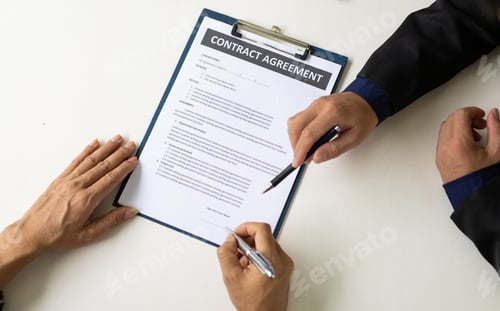 Preview: Business people signing a contract agreement. Concept of legal and business agreement signing.