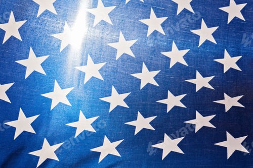 Preview: American Flag with Stars and Blue Background