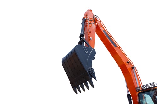 Preview: Excavators arm boom bucket truck clean new isolated on white background with clipping path