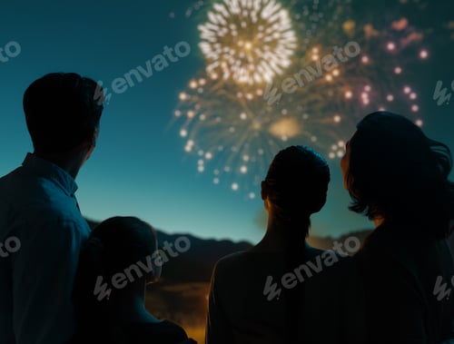 Preview: family watching fireworks