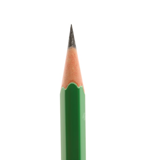 Preview: Graphite pencil isolated on white, closeup. School stationery