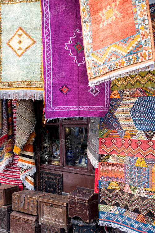 Preview: Carpets at market in Rabat, Morocco