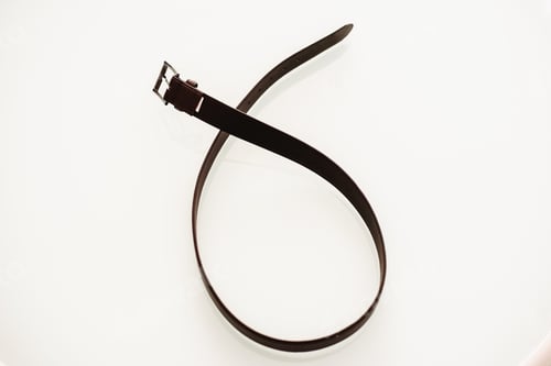 Preview: Stylish leather man belt, isolated on white background.