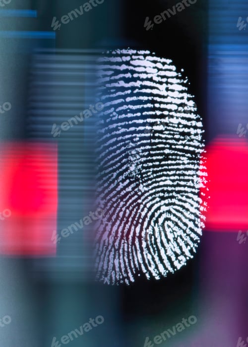 Preview: Finger print on digital screen being scanned
