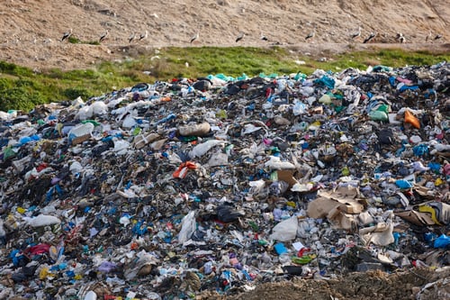 Preview: Open air garbage dump. Plastic waste pollution. Global warming. Consumerism