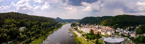 Preview: Drone shot from Bad Schandau in Germany near the Czech Border