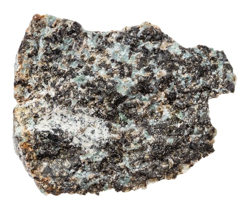 Preview: raw gabbronorite mineral isolated on white