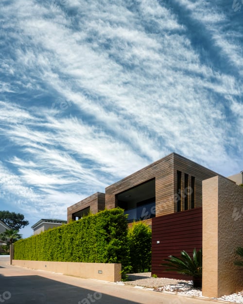 Preview: Modern houses with green plant wall