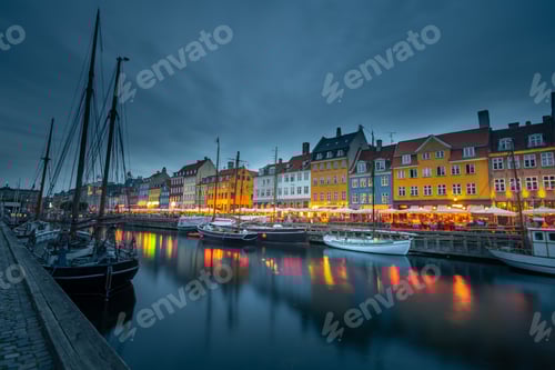 Preview: Beautiful nyhavn area in Copenhagen city in Denmark