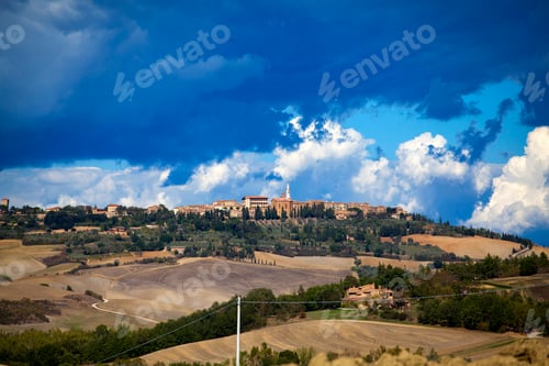 Preview: Tuscany - Landscape panorama, hills and meadow