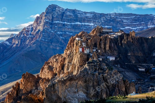 Preview: Dhankar monastry perched on a cliff in Himalayas, India