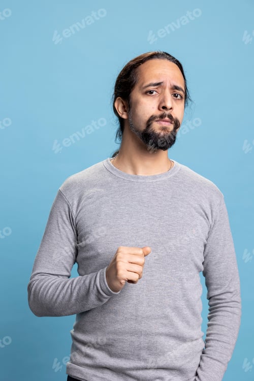 Preview: Cool young adult acting curious and skeptical in front of the camera