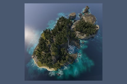 Preview: Coastal Island with Waterfall