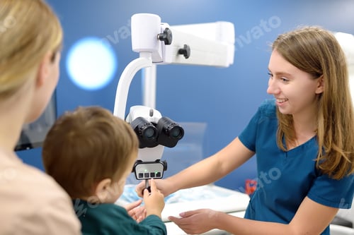 Preview: A cute toddler boy with his mother are at an appointment with a pediatric ENT