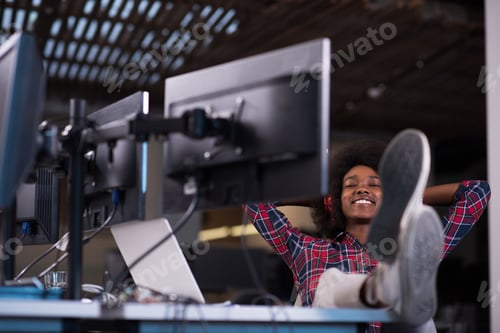 Preview: portrait of a young successful African-American woman in modern